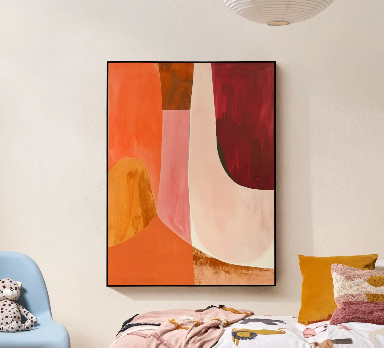 Pink and Orange Abstract metacrilato de Gypsy Galleria