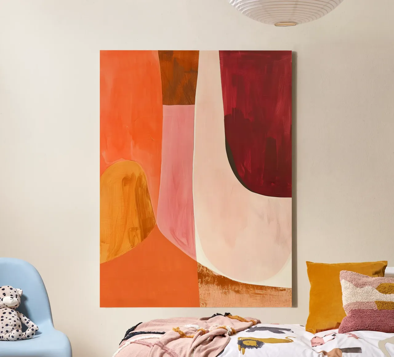 Pink and Orange Abstract tela con Cornice a cassetta da Gypsy Galleria