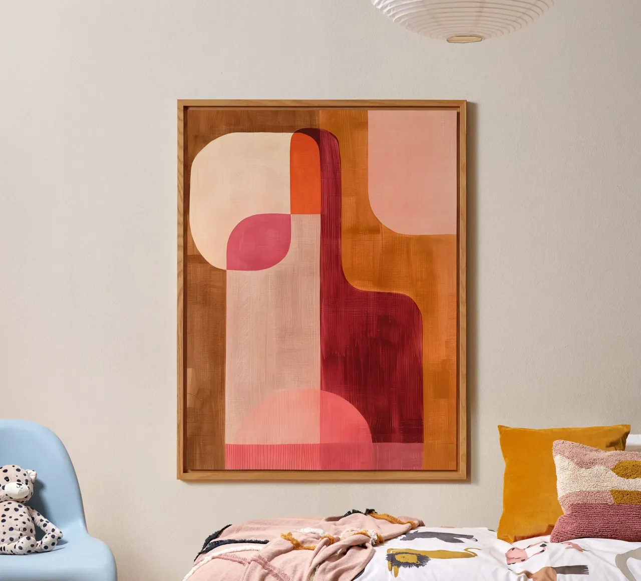 Pink and Orange Abstract alluminio dibond da Gypsy Galleria