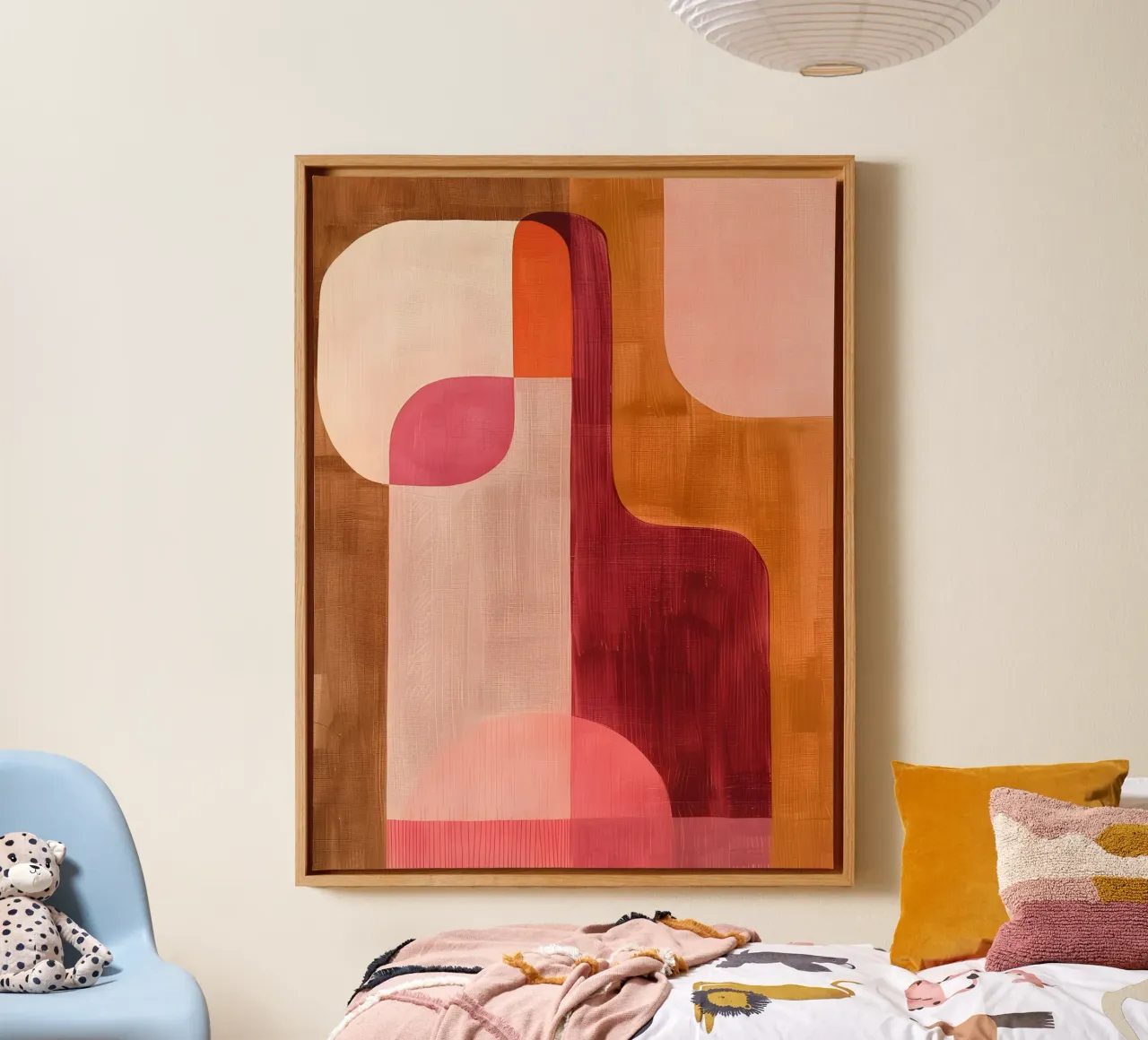 Pink and Orange Abstract tela con Cornice a cassetta da Gypsy Galleria