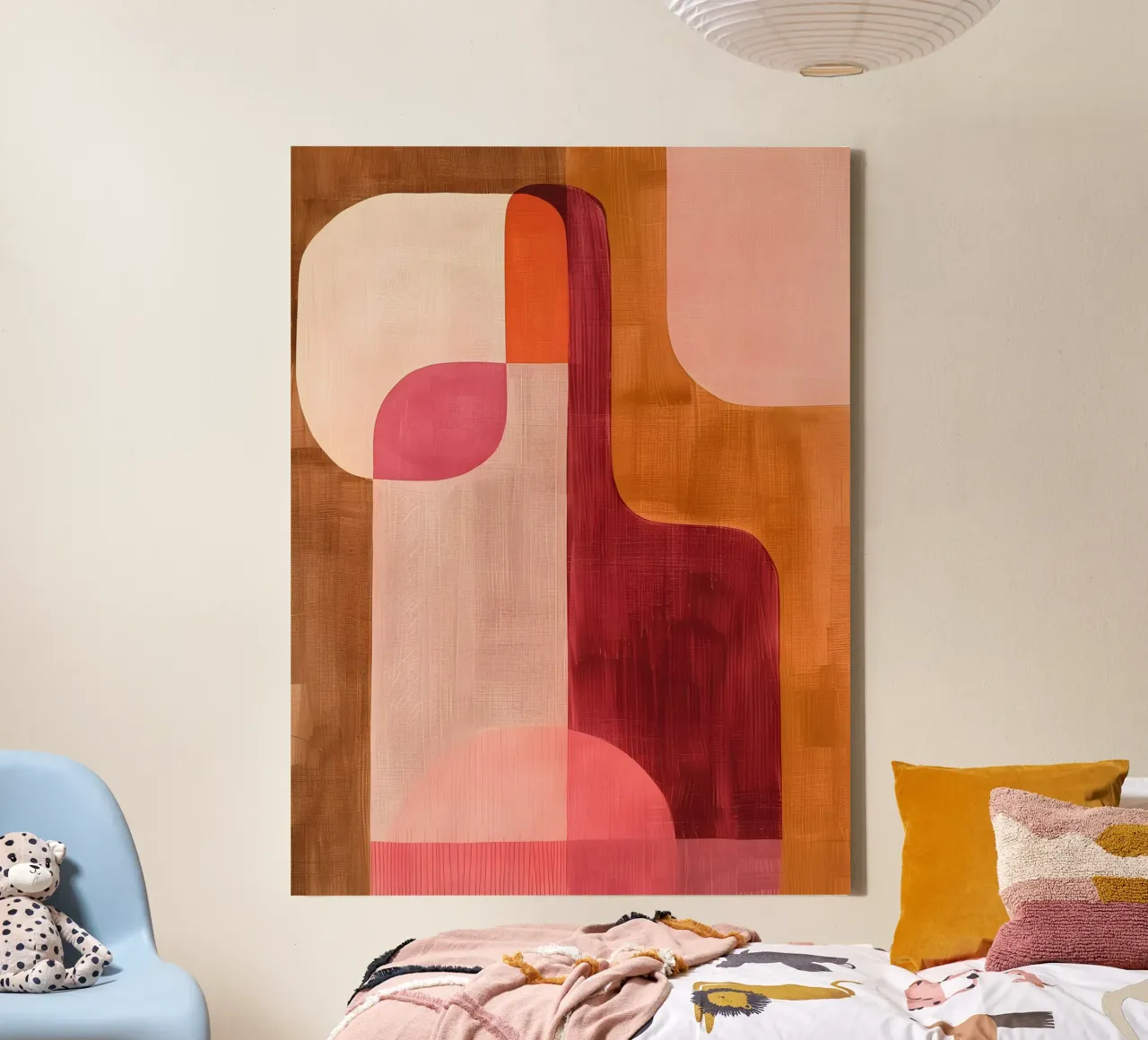 Pink and Orange Abstract tela con Cornice a cassetta da Gypsy Galleria