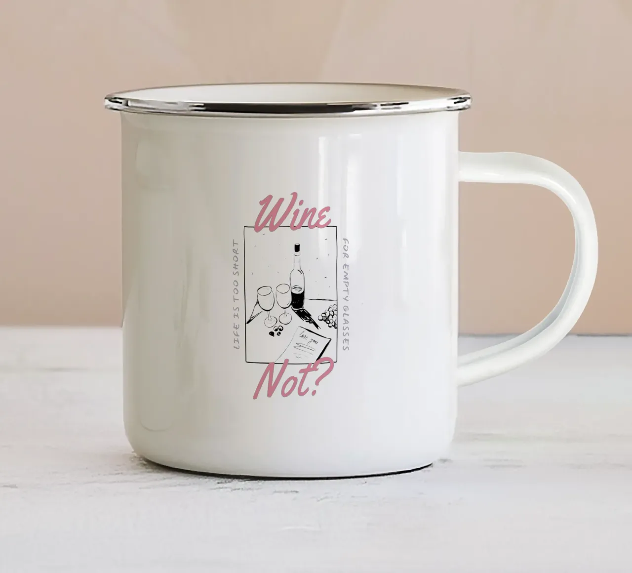 WINE NOT? tazza in smalto da Einfach Uebel