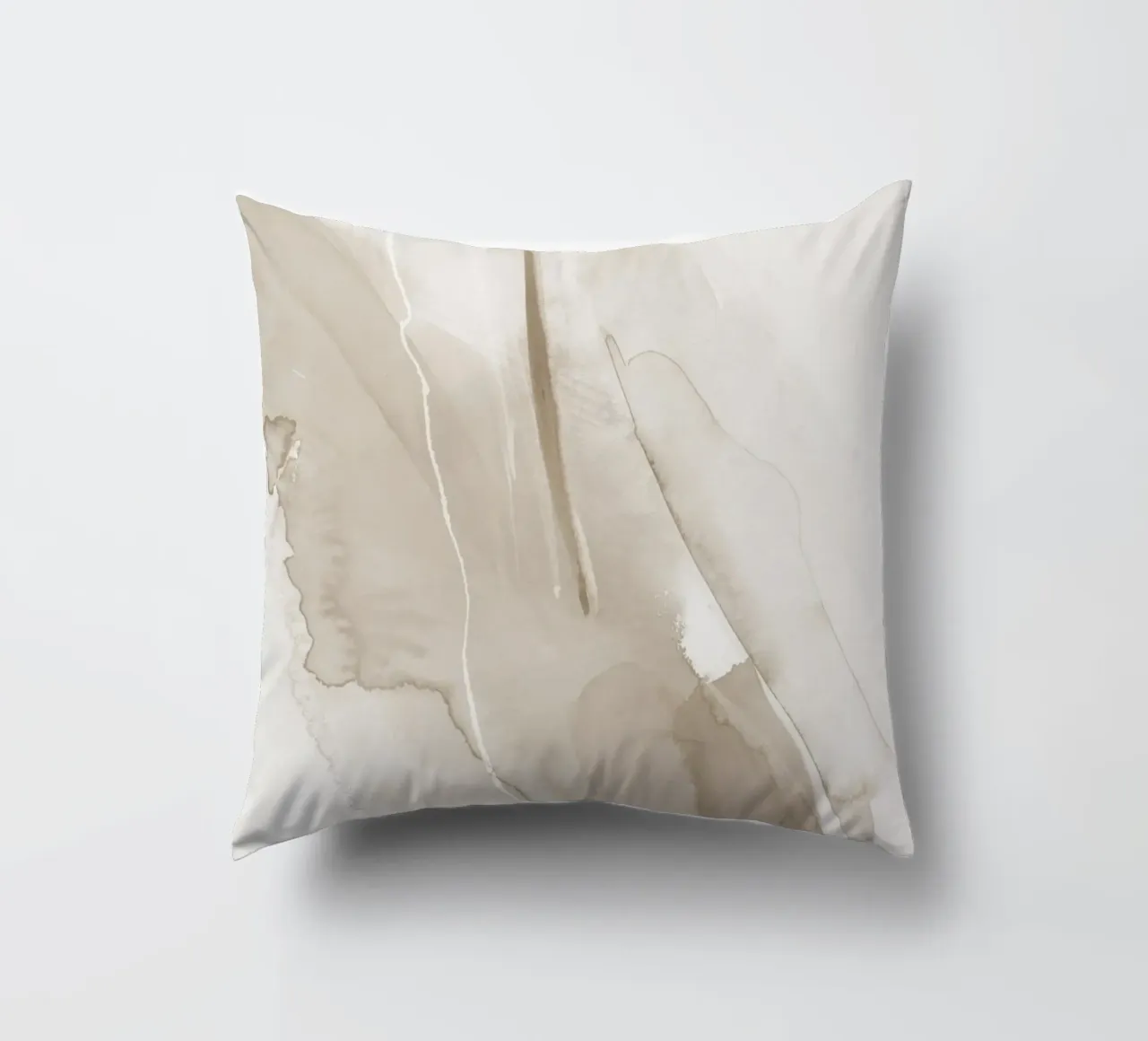 Brush strokes beige tones 1 decorative cushion by NouveauPrints
