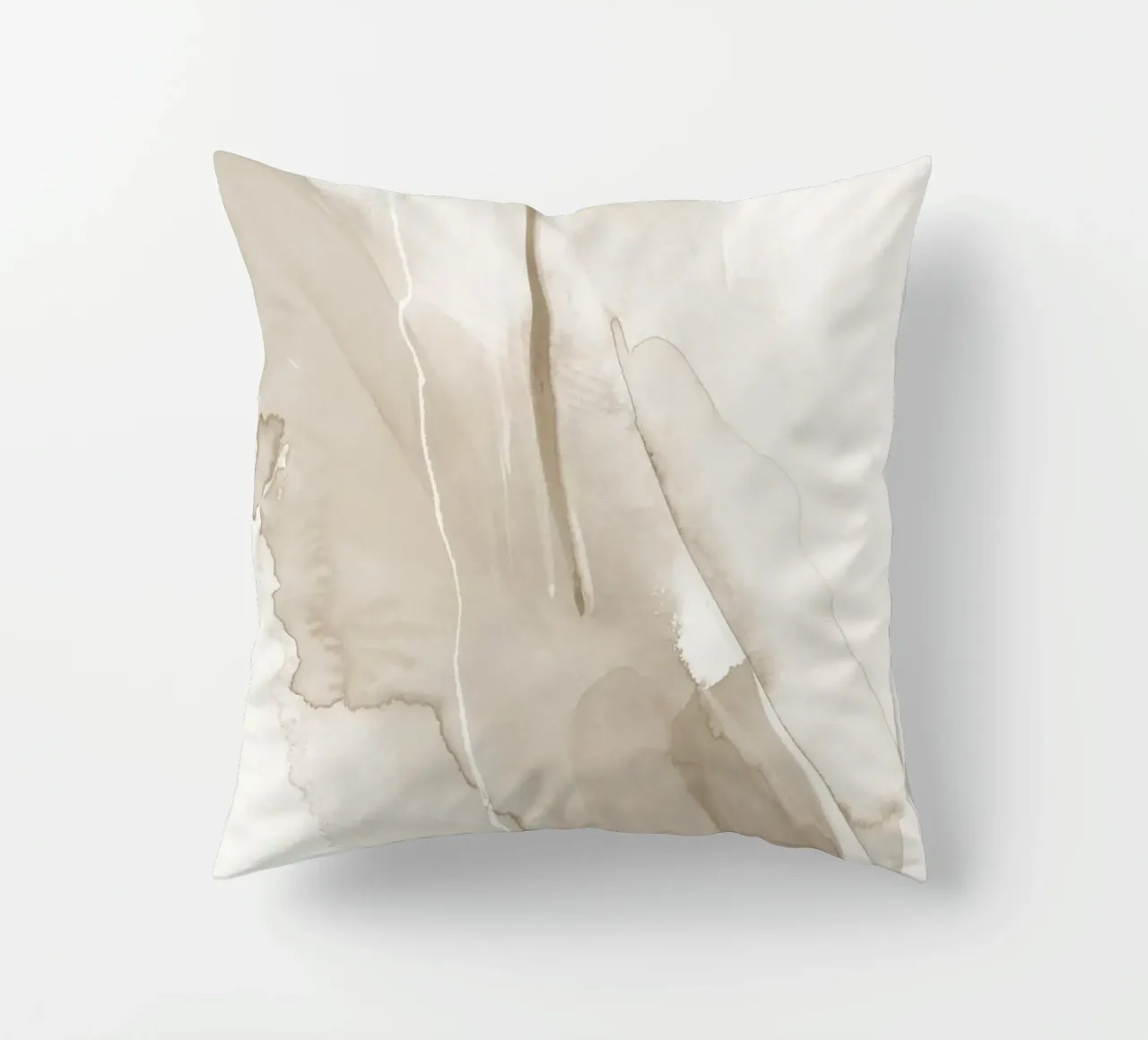Brush strokes beige tones 1 decorative cushion by NouveauPrints