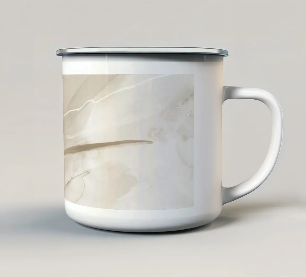 Pennellate di beige 1 tazza in smalto da NouveauPrints