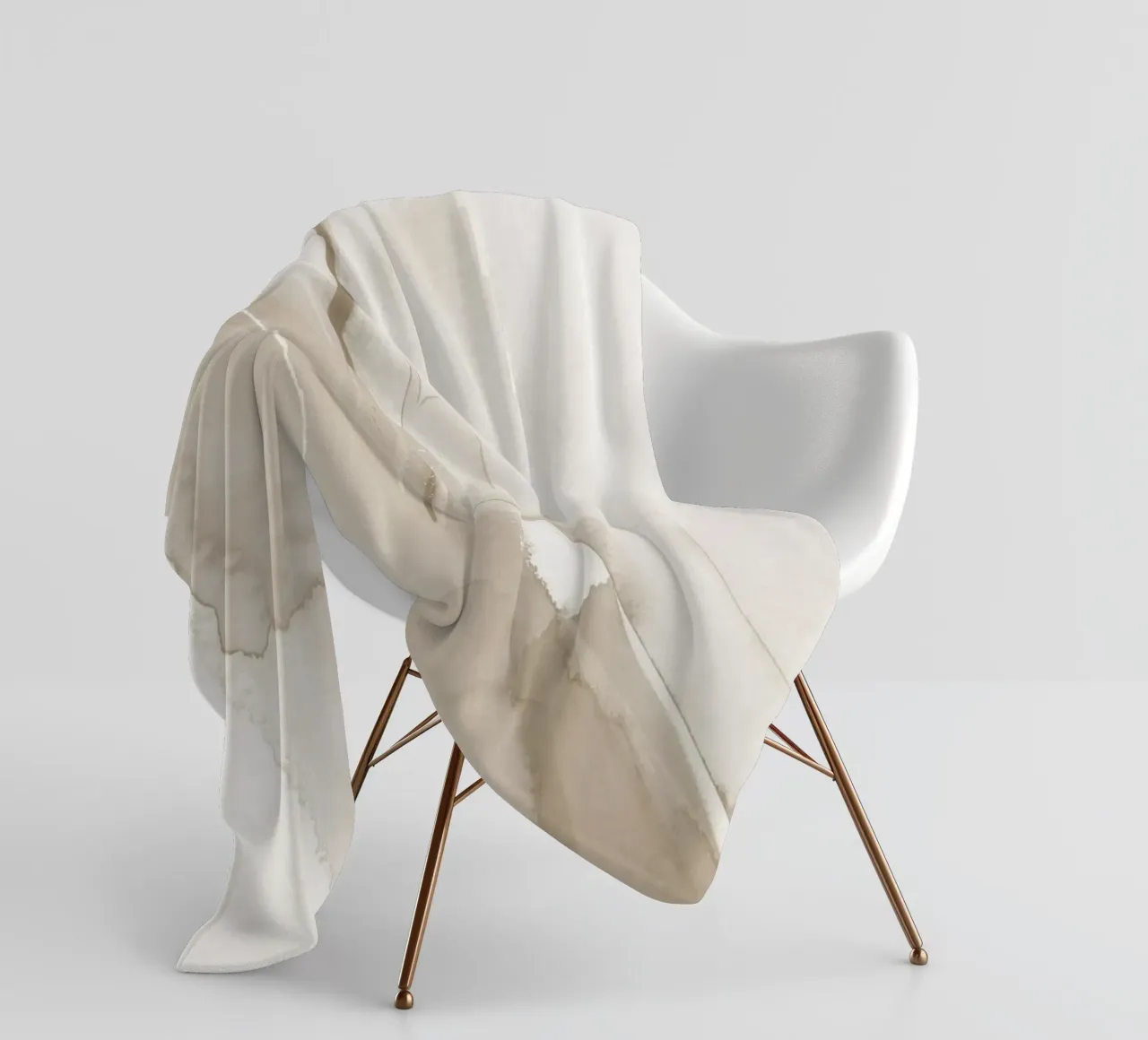 Pennellate di beige 1 coperta in pile da NouveauPrints