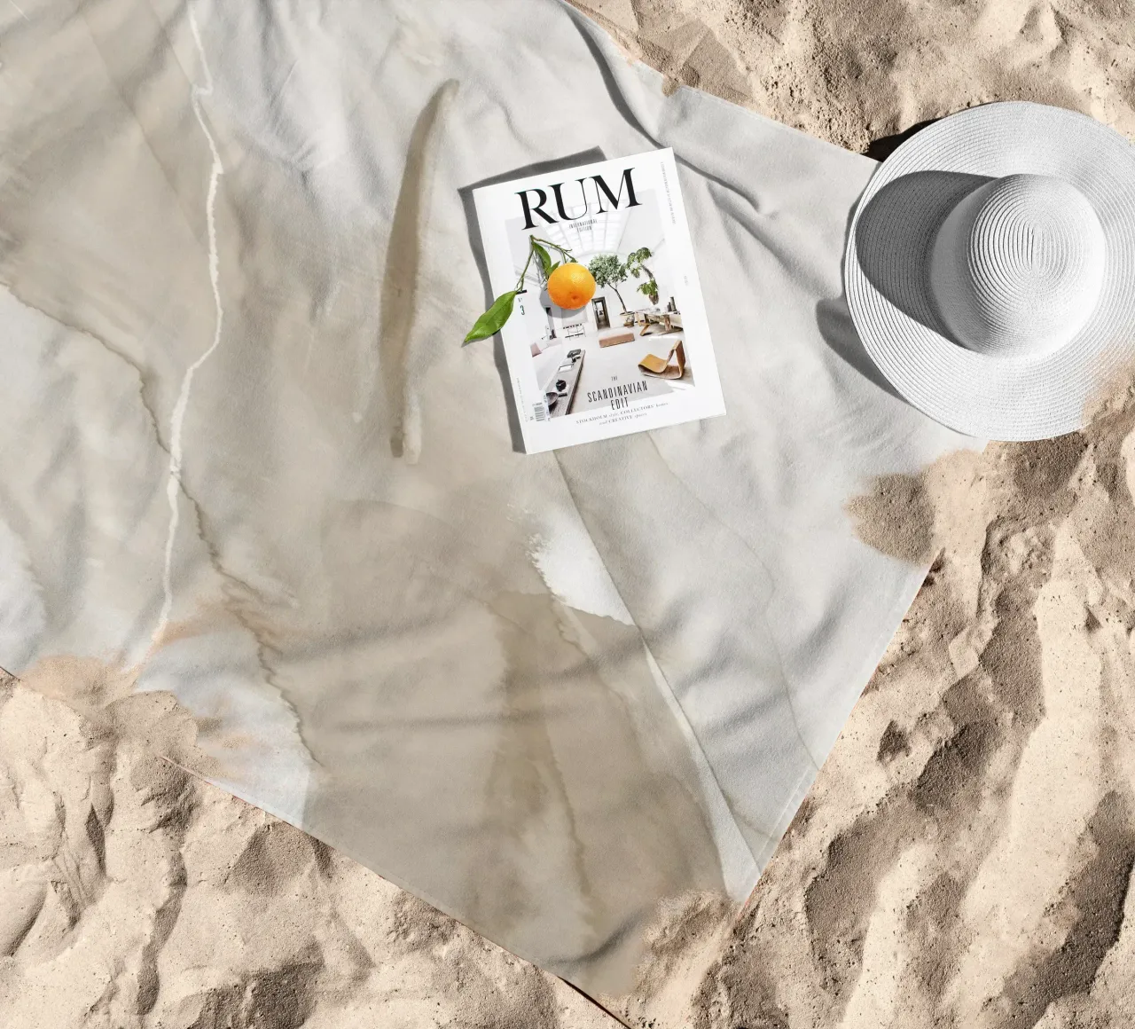 Pennellate di beige 1 telo mare da NouveauPrints