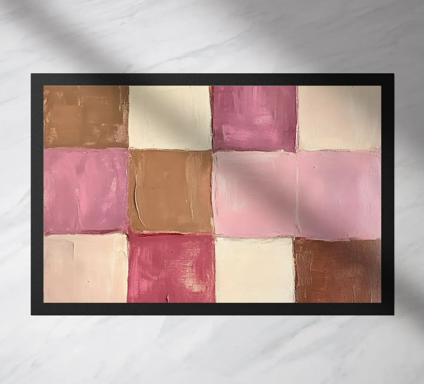 Pink Checks doormat by Gypsy Galleria