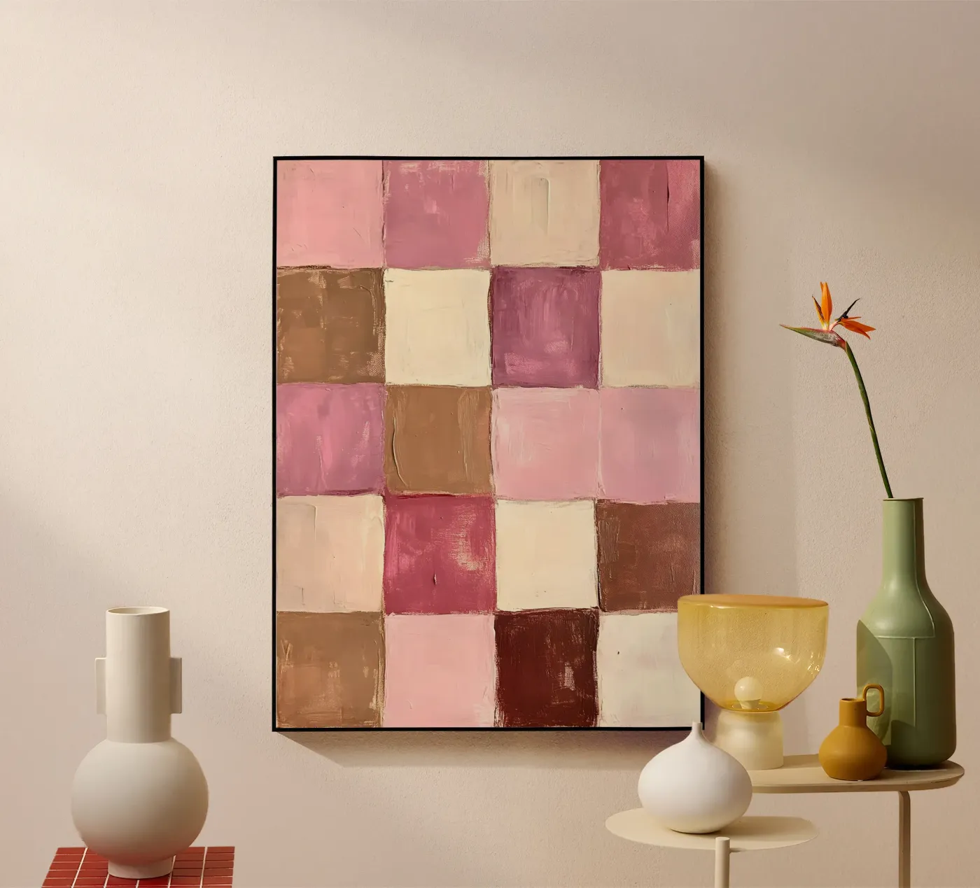 Pink Checks Acryl-Glas von Gypsy Galleria