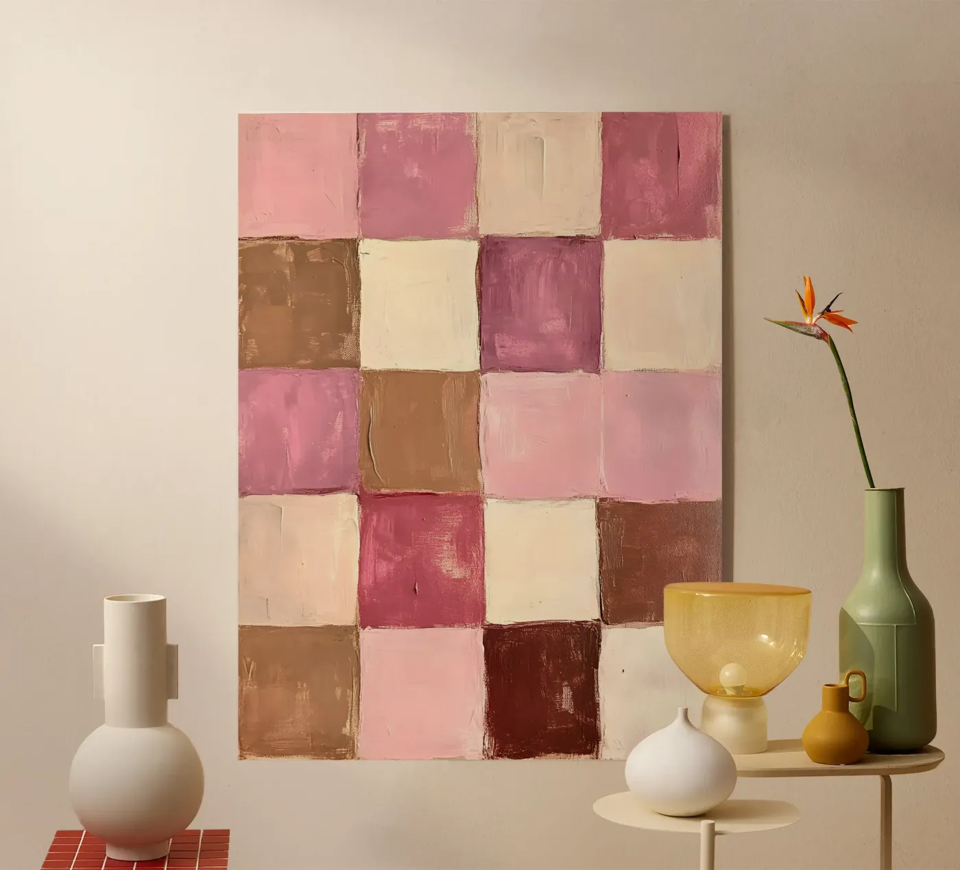 Pink Checks Acryl-Glas von Gypsy Galleria