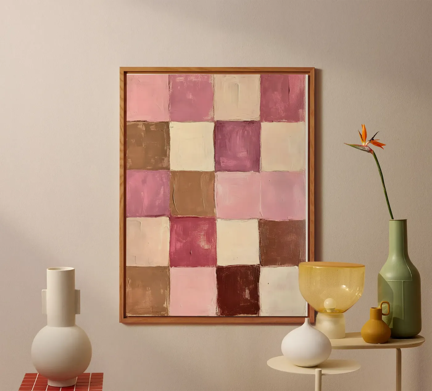 Pink Checks pannello forex da Gypsy Galleria