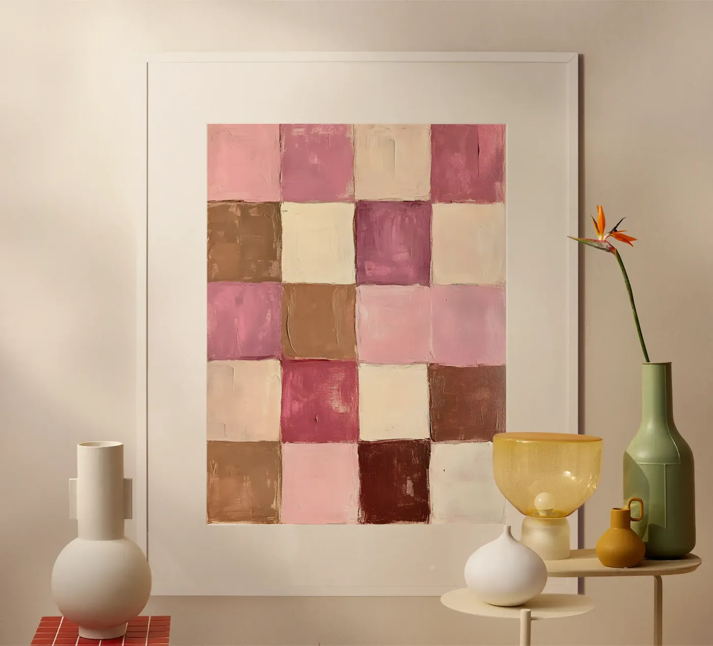 Pink Checks poster da Gypsy Galleria