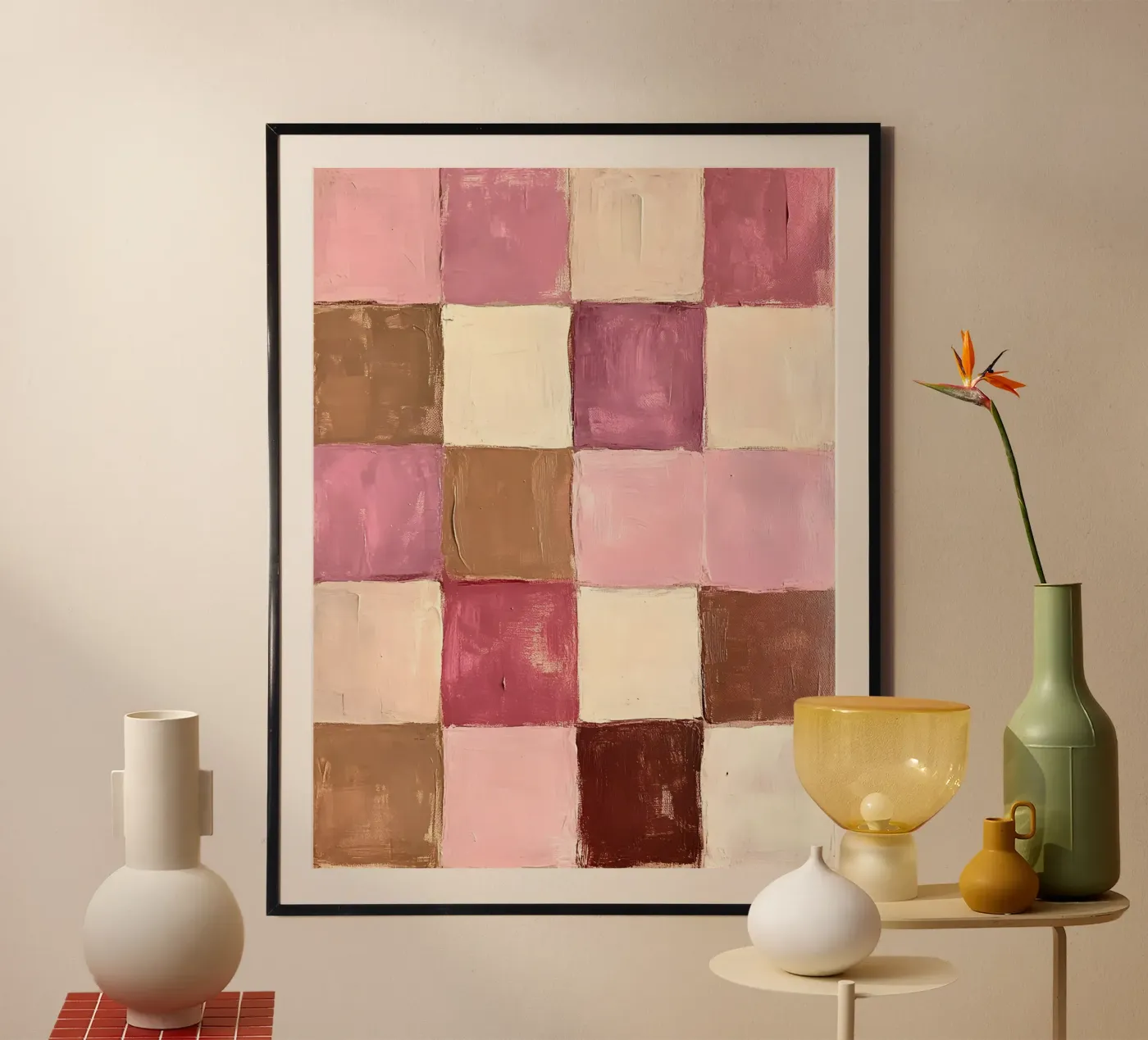 Pink Checks poster da Gypsy Galleria