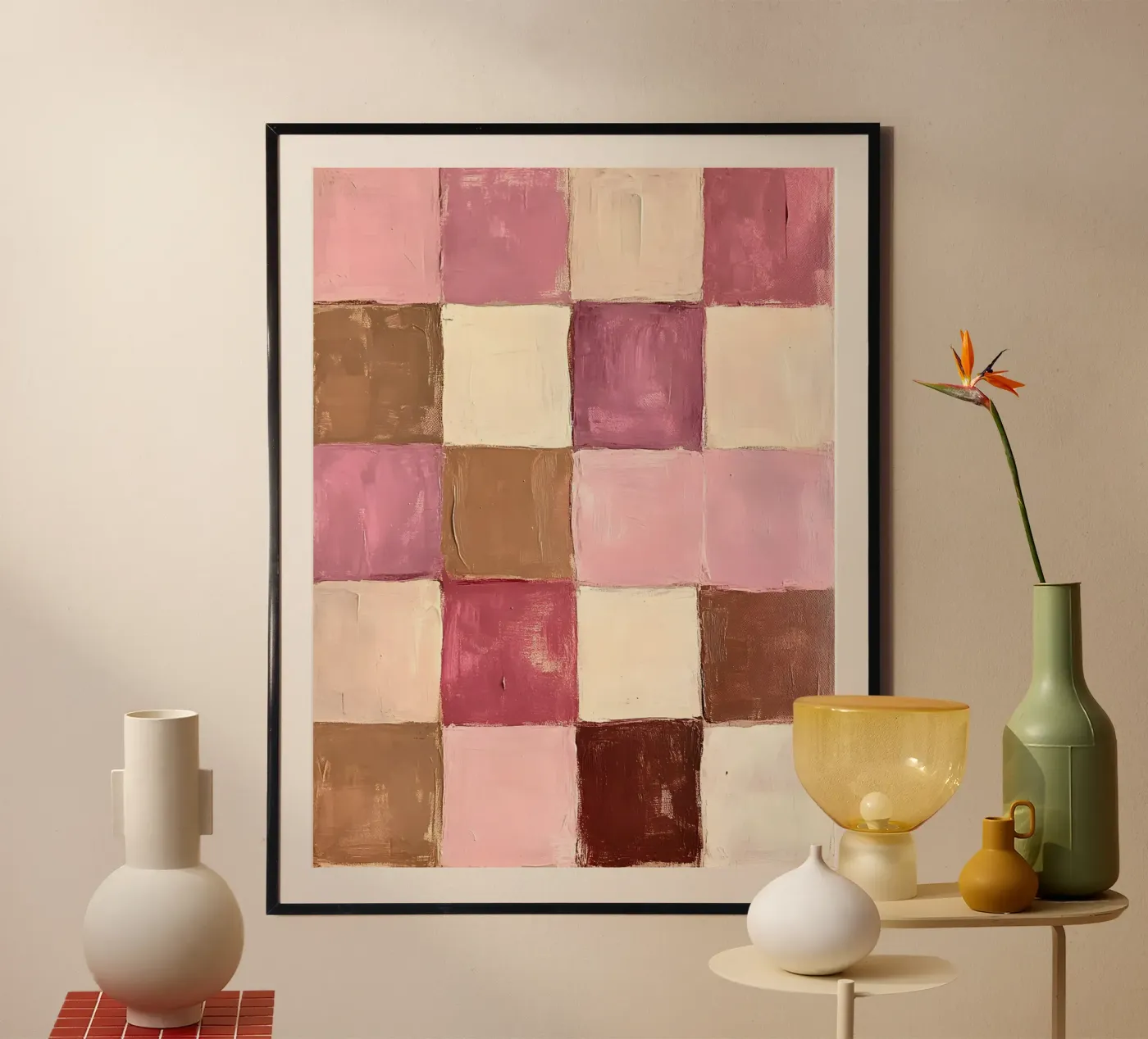 Pink Checks poster da Gypsy Galleria