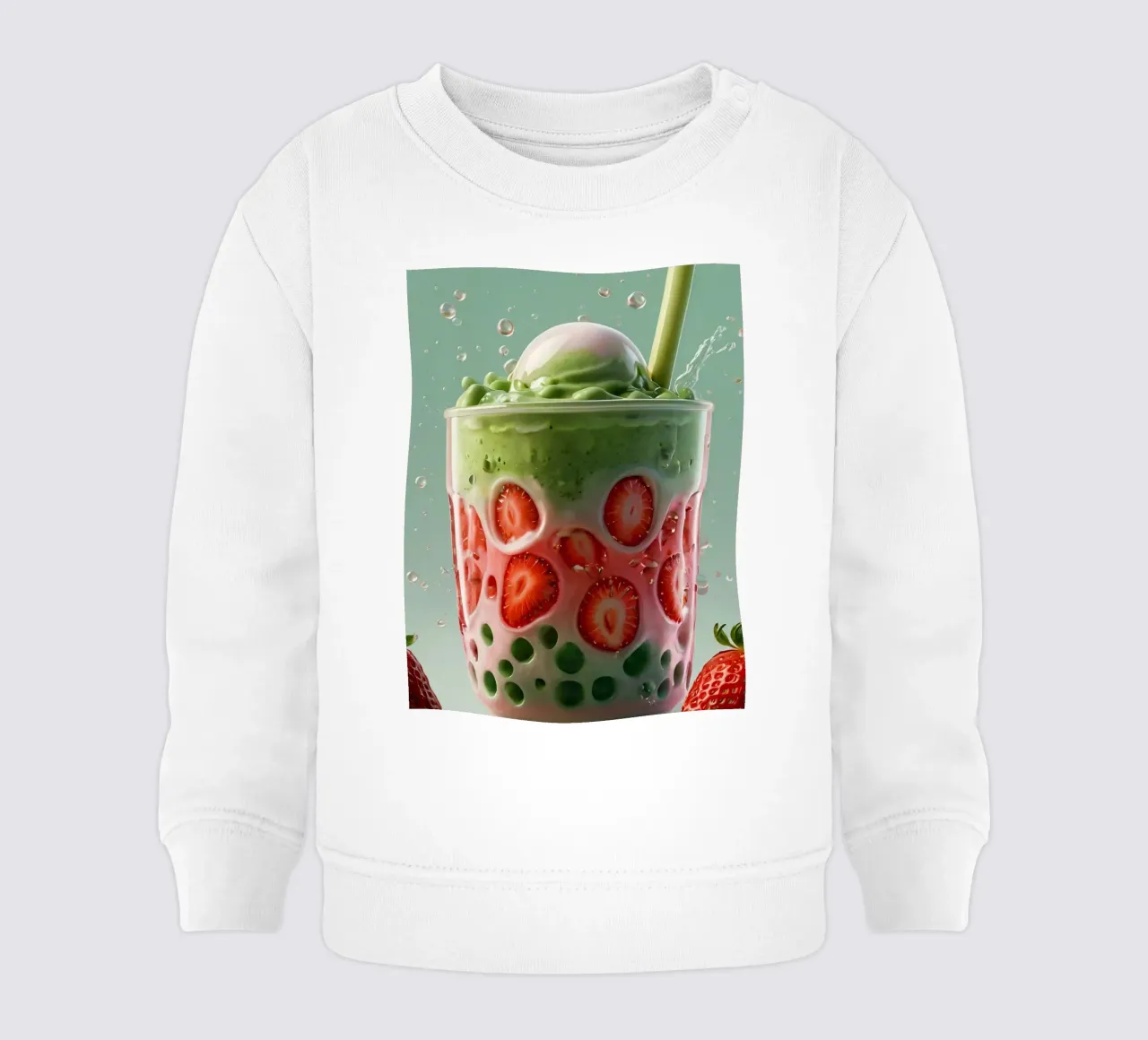 Rinfrescante dessert a strati verde e rosa con fragole felpa neonato da DesignDoodle