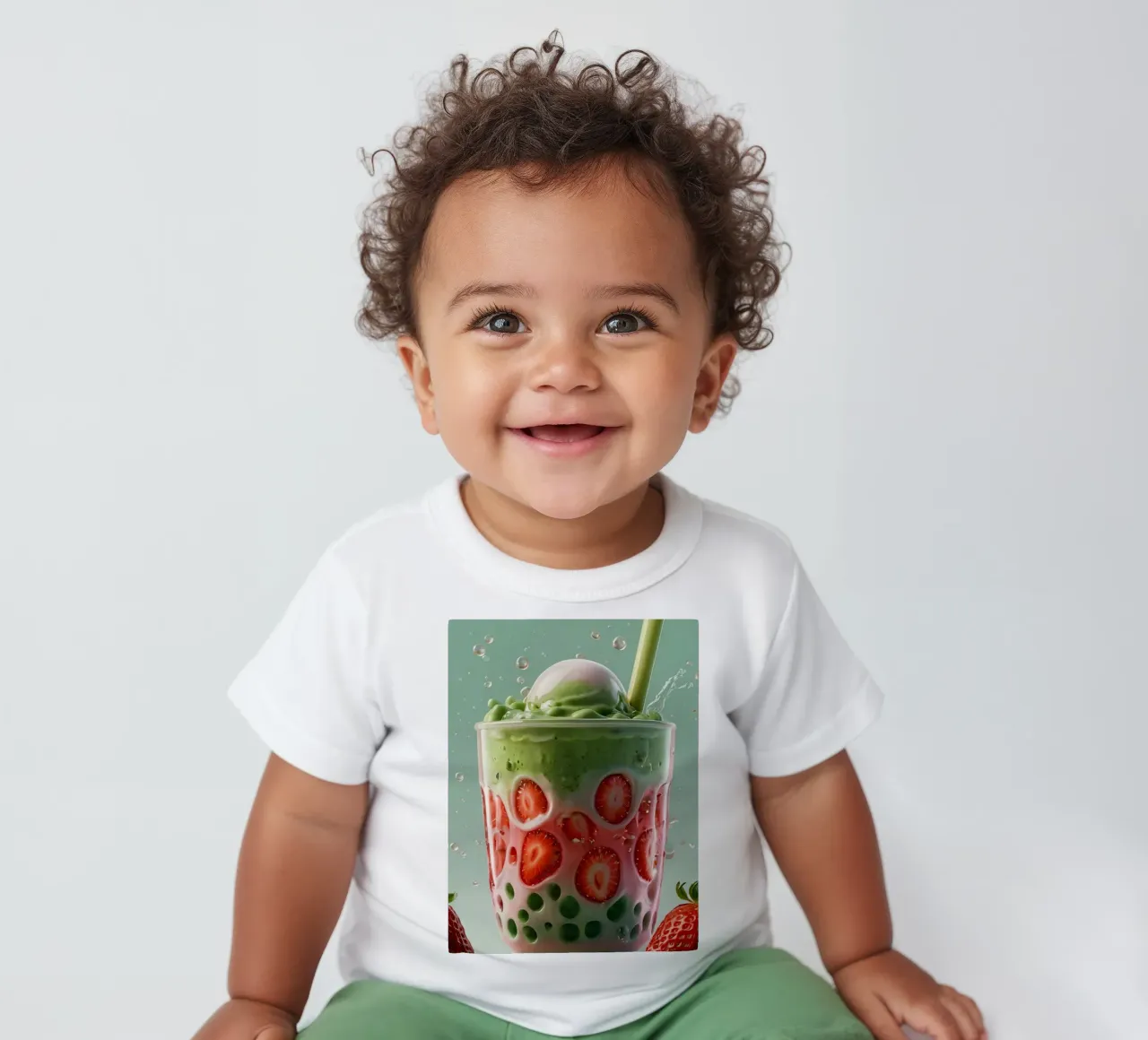 Rinfrescante dessert a strati verde e rosa con fragole maglietta neonato da DesignDoodle