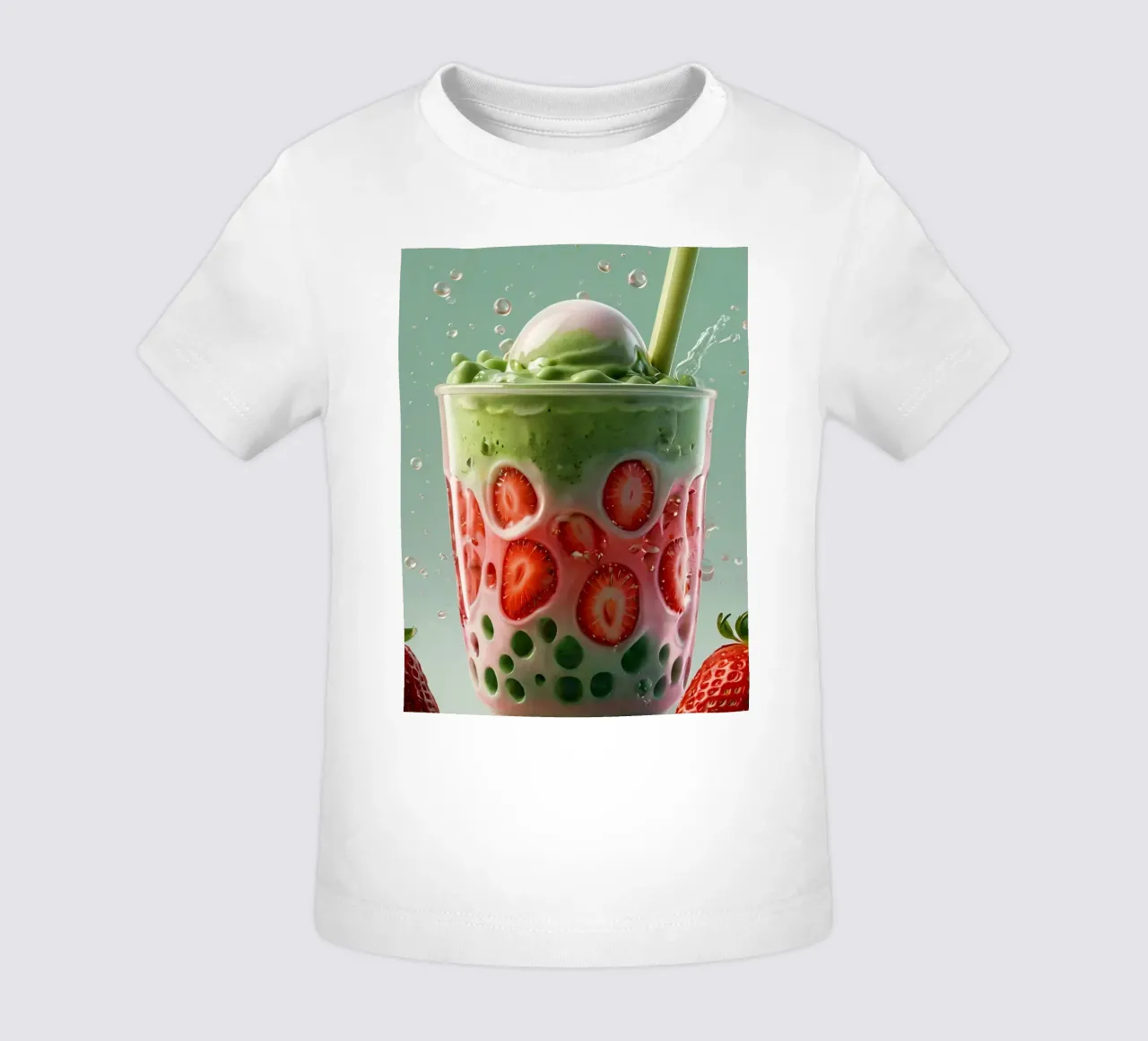 Rinfrescante dessert a strati verde e rosa con fragole maglietta neonato da DesignDoodle