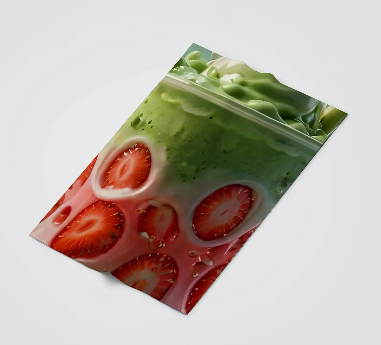 Rinfrescante dessert a strati verde e rosa con fragole coperta in pile da DesignDoodle