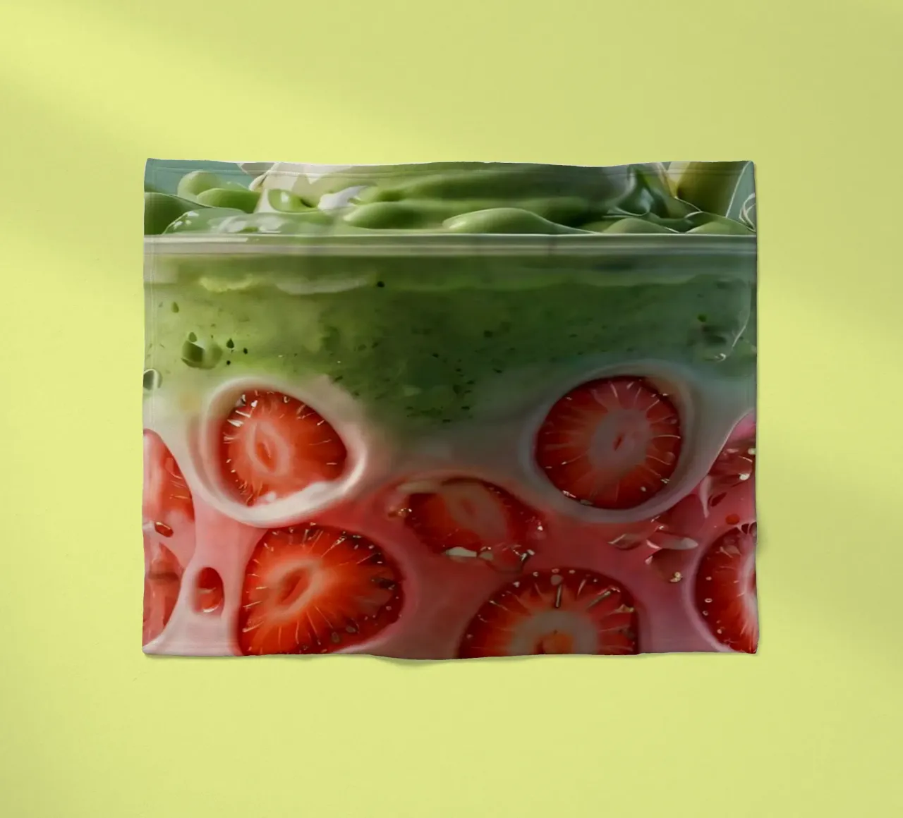 Rinfrescante dessert a strati verde e rosa con fragole coperta in pile da DesignDoodle