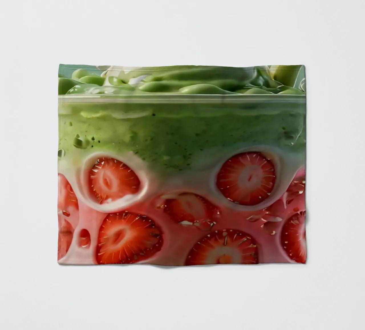 Rinfrescante dessert a strati verde e rosa con fragole coperta in pile da DesignDoodle