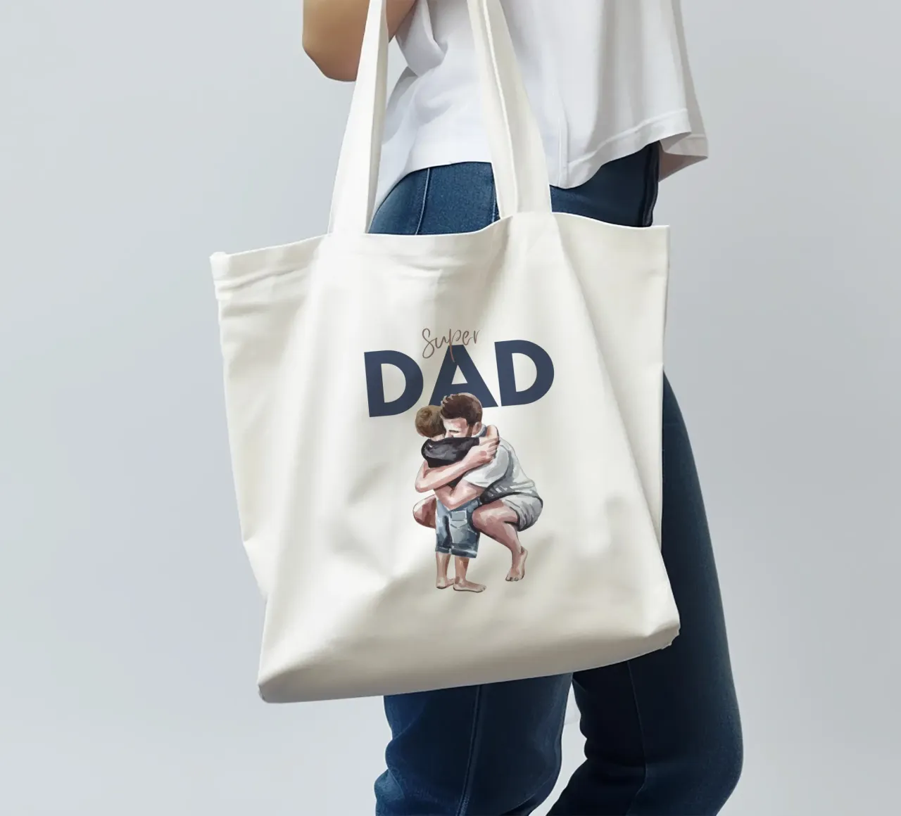 SUPER DAD Jutebeutel von Einfach Uebel