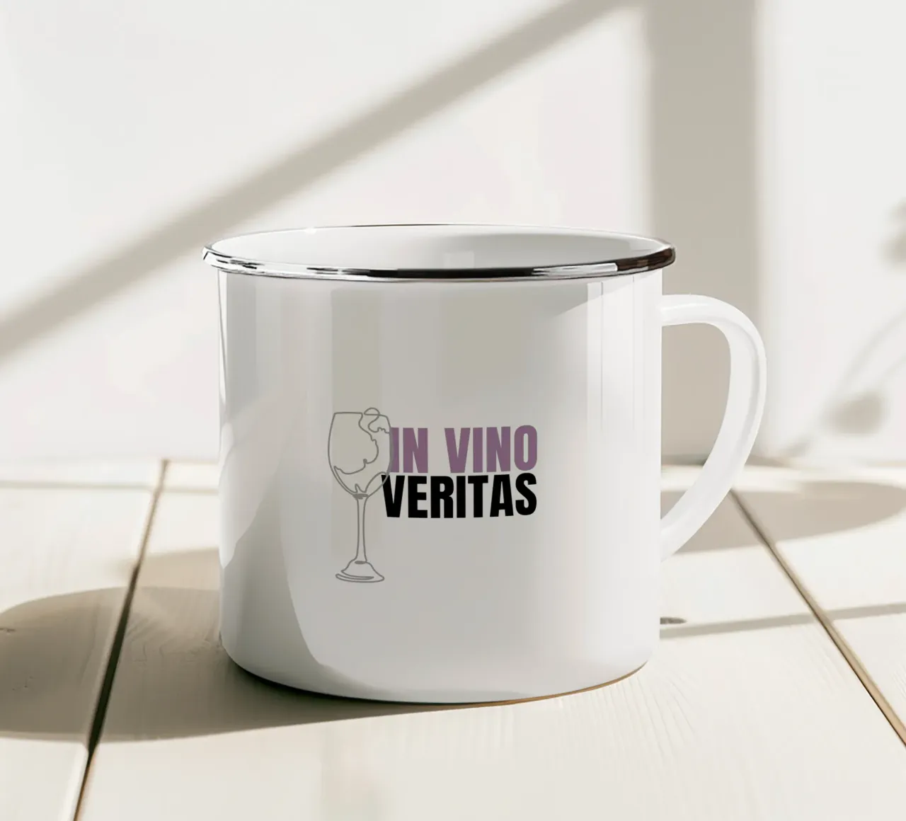 IN VINO VERITAS tazza in smalto da Einfach Uebel