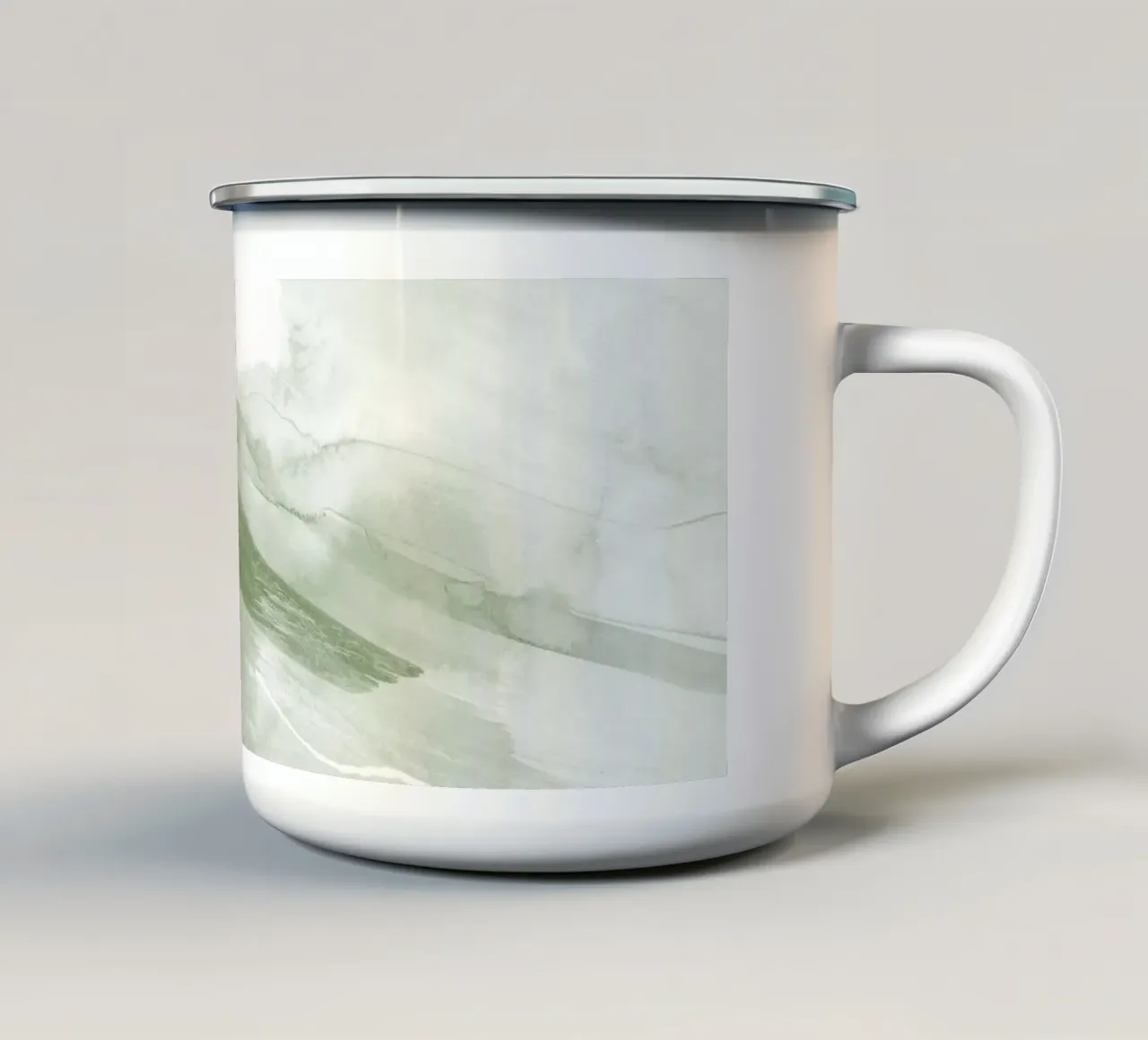 Pennellate di verde 3 tazza in smalto da NouveauPrints