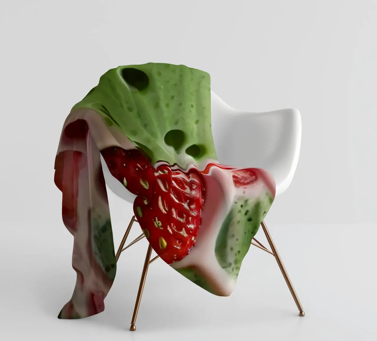 Bevanda rinfrescante a base di verde e fragole servita a strati coperta in pile da DesignDoodle