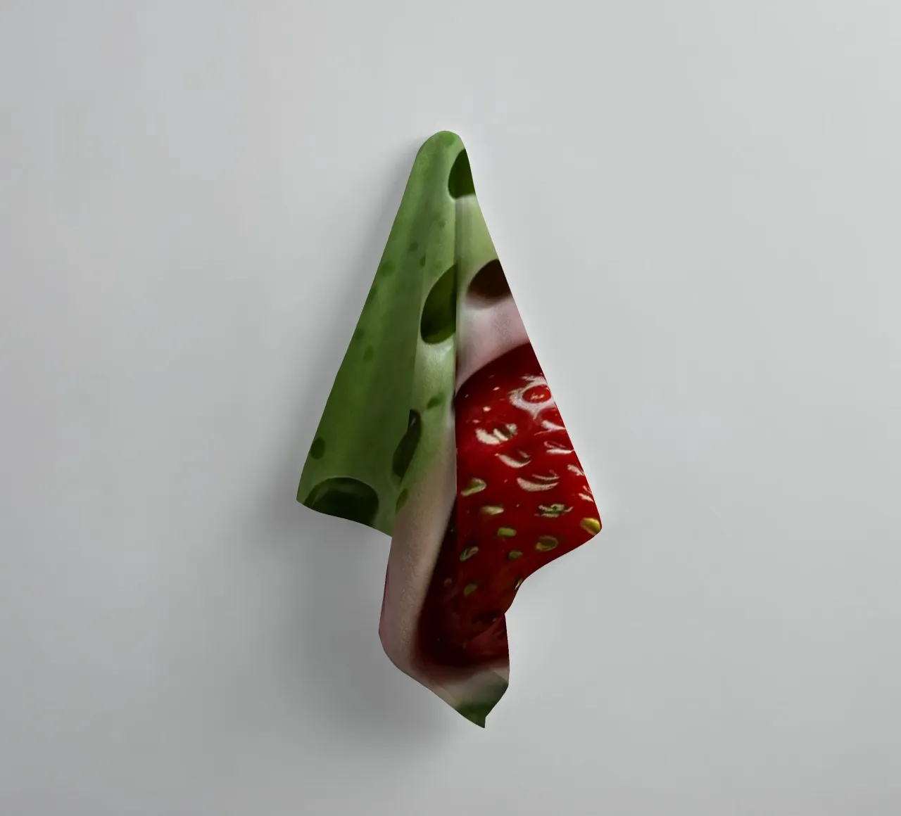 Bevanda rinfrescante a base di verde e fragole servita a strati asciugamano da bagno da DesignDoodle