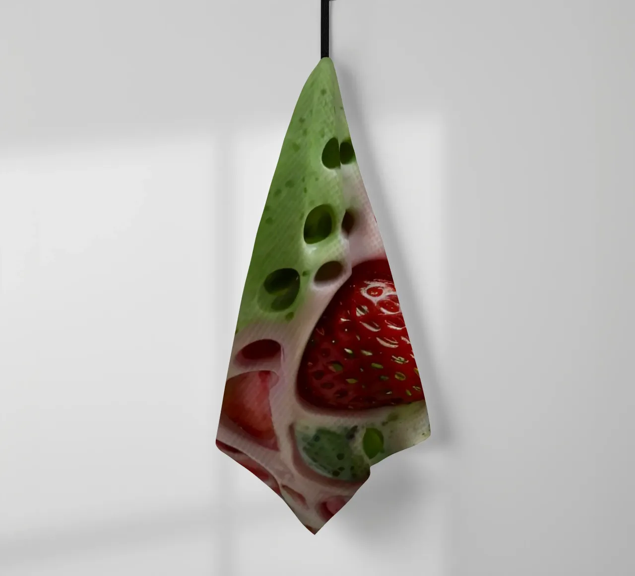 Bevanda rinfrescante a base di verde e fragole servita a strati canovaccio da cucina da DesignDoodle