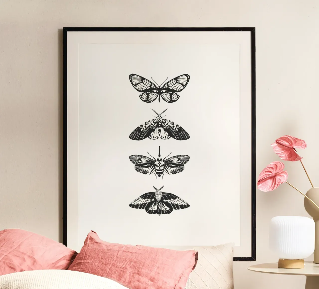 BUTTERFLIES poster con telaio in alluminio da Einfach Uebel
