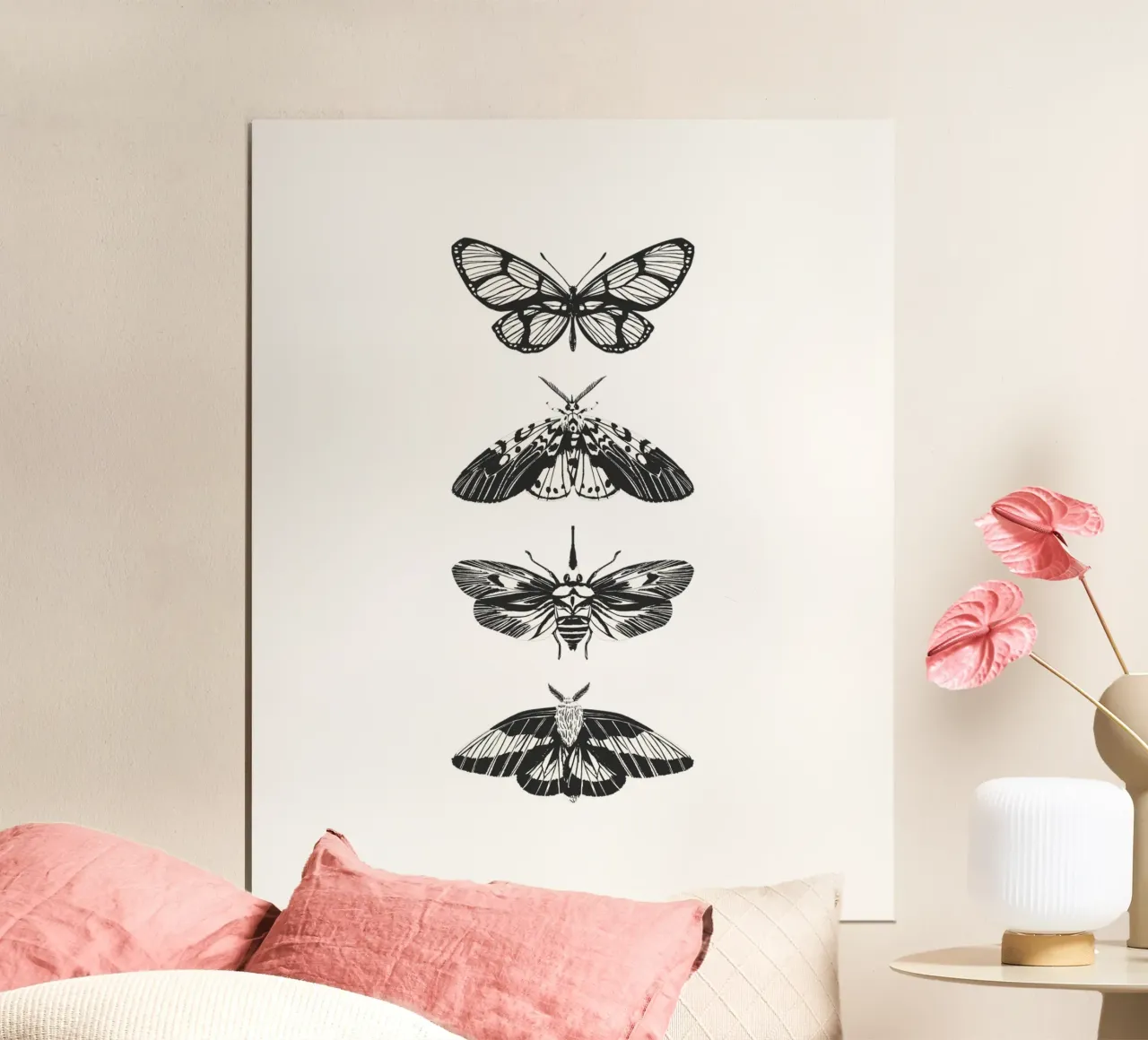 BUTTERFLIES poster con telaio in alluminio da Einfach Uebel