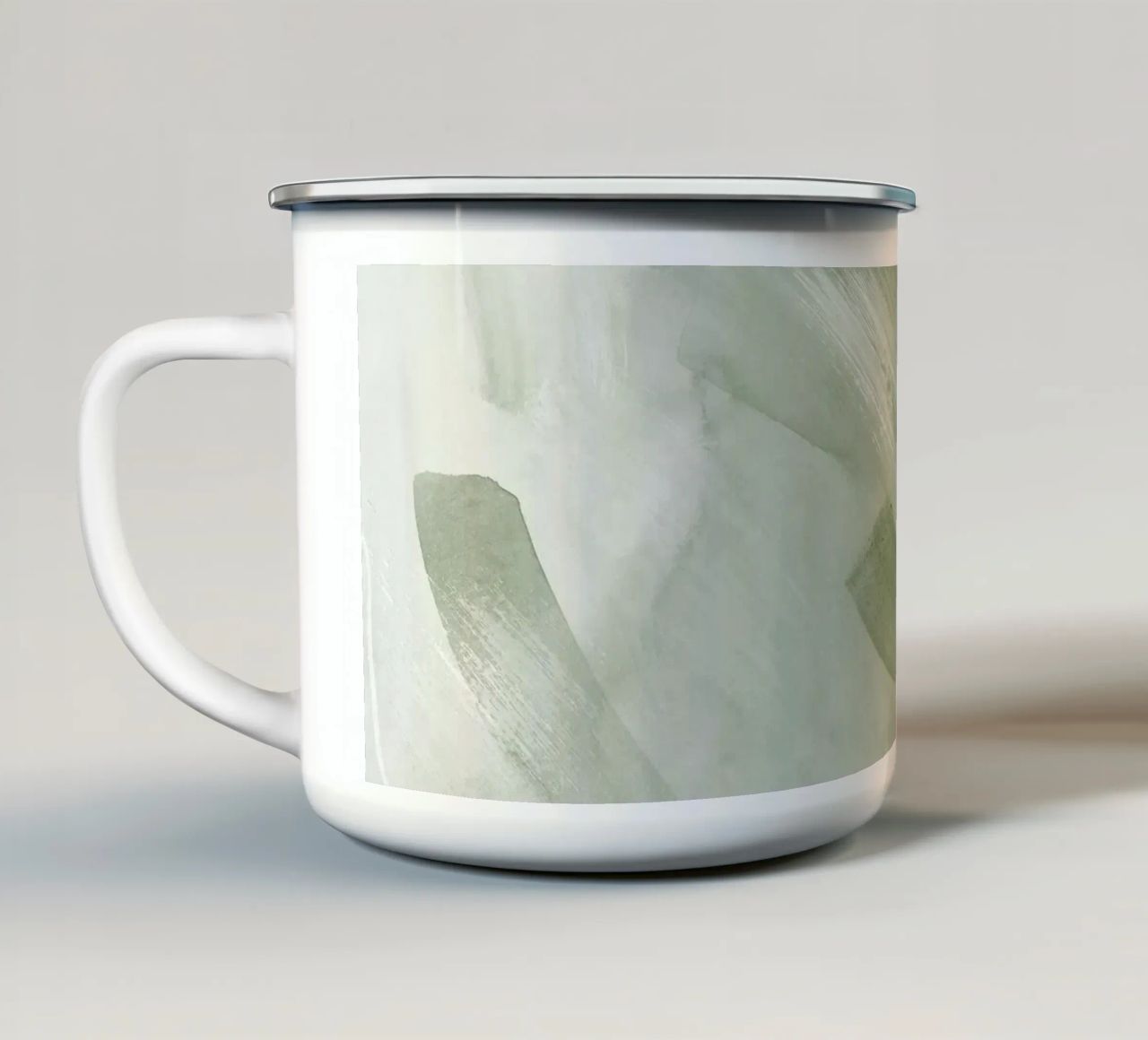 Pennellate di verde 2 tazza in smalto da NouveauPrints