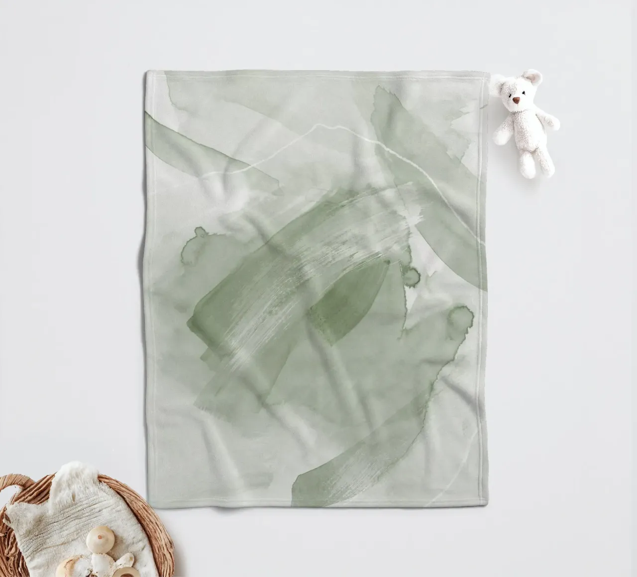 Pennellate di verde 2 coperta in pile da NouveauPrints