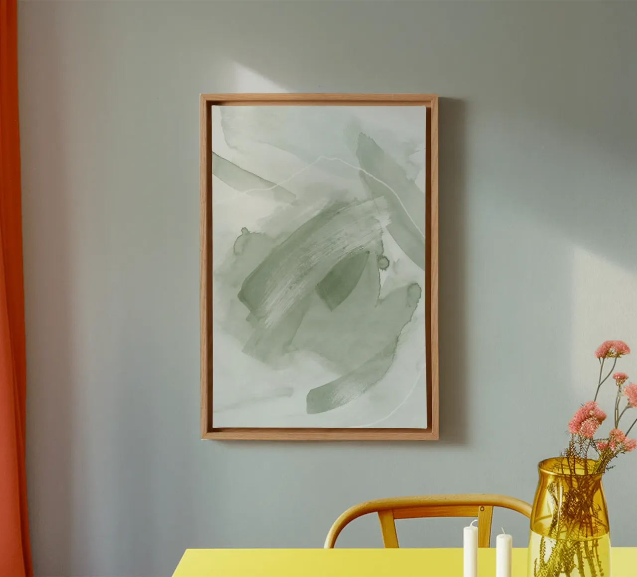 Pennellate di verde 2 tela con Cornice a cassetta da NouveauPrints