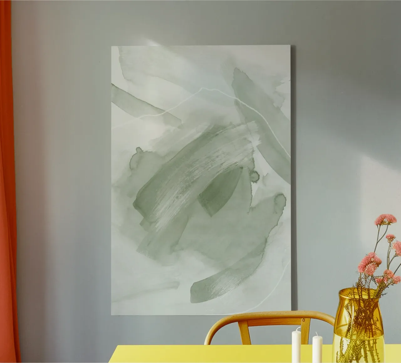 Pennellate di verde 2 tela con Cornice a cassetta da NouveauPrints