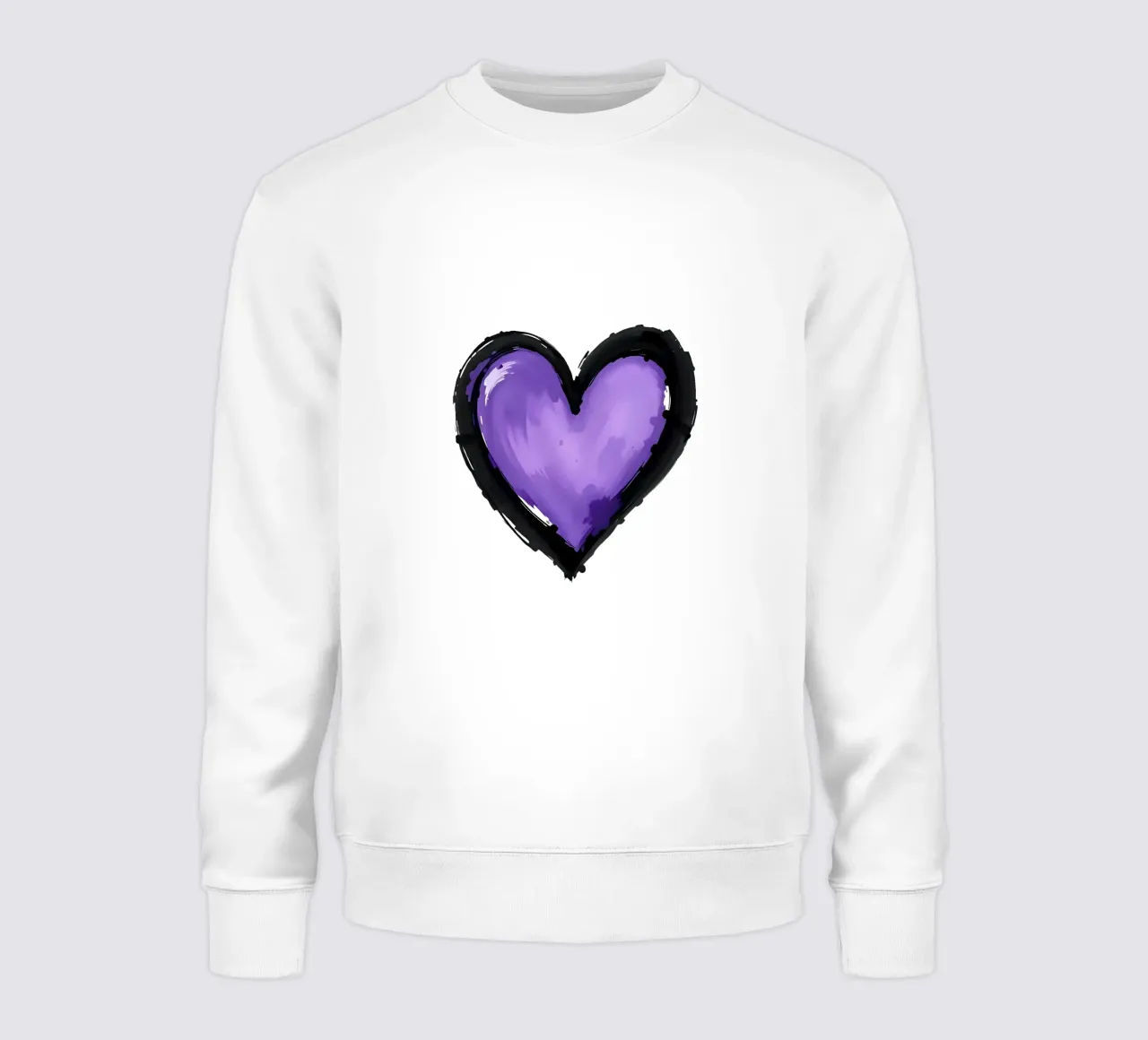 cuore_nero_viola_2a felpa da Pink- und LoveArt by LK