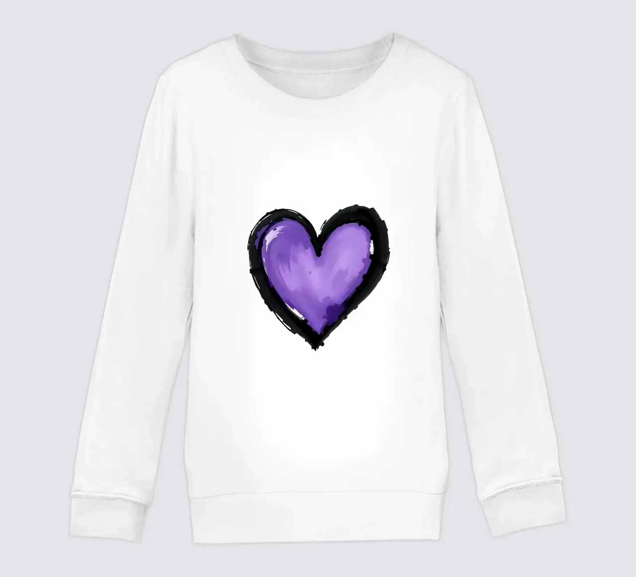 cuore_nero_viola_2a felpa bambino da Pink- und LoveArt by LK