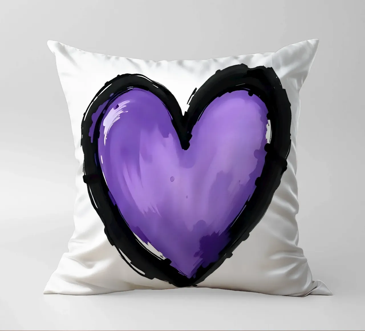 cuore_nero_viola_2a cuscino da Pink- und LoveArt by LK