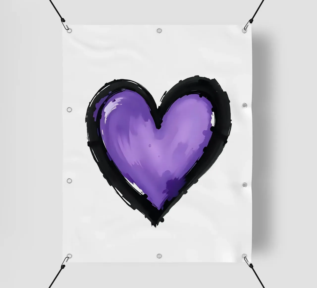 cuore_nero_viola_2a telo in pvc da Pink- und LoveArt by LK