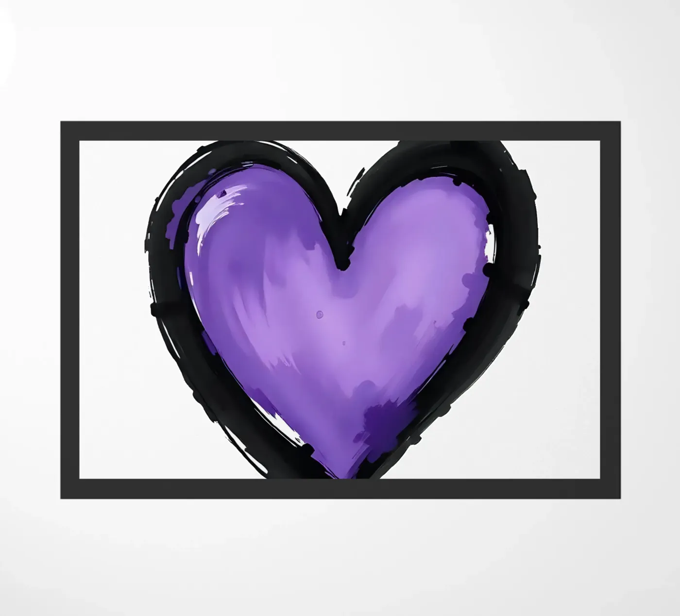 cœur_noir_lilas_2a paillasson de Pink- und LoveArt by LK