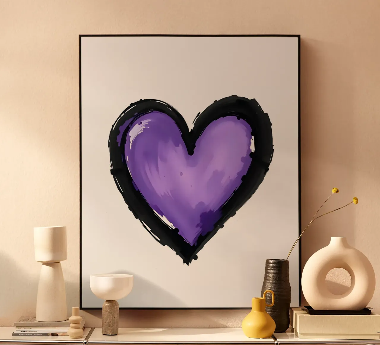 cuore_nero_viola_2a plexiglass da Pink- und LoveArt by LK