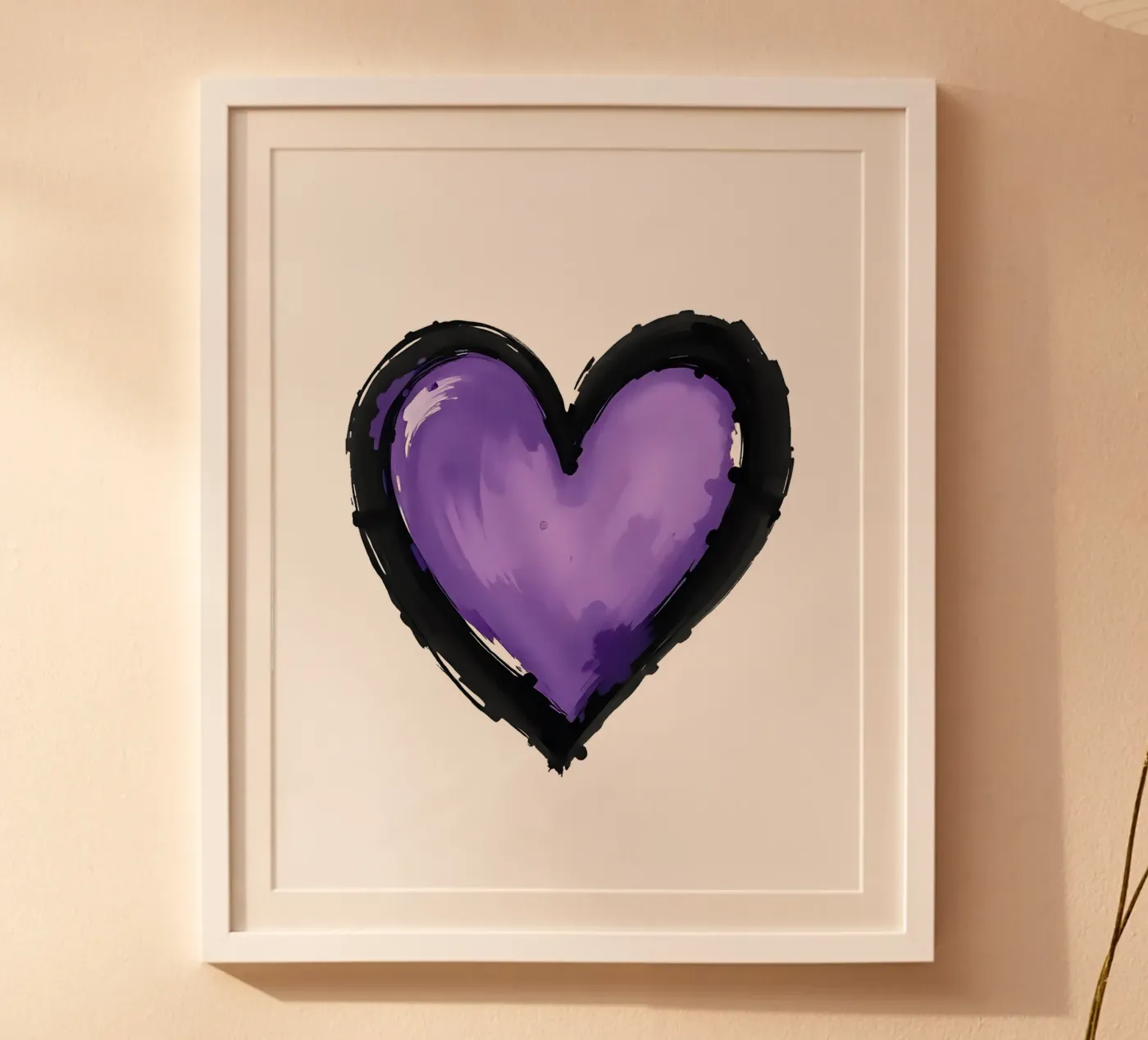 cœur_noir_lilas_2a poster de Pink- und LoveArt by LK