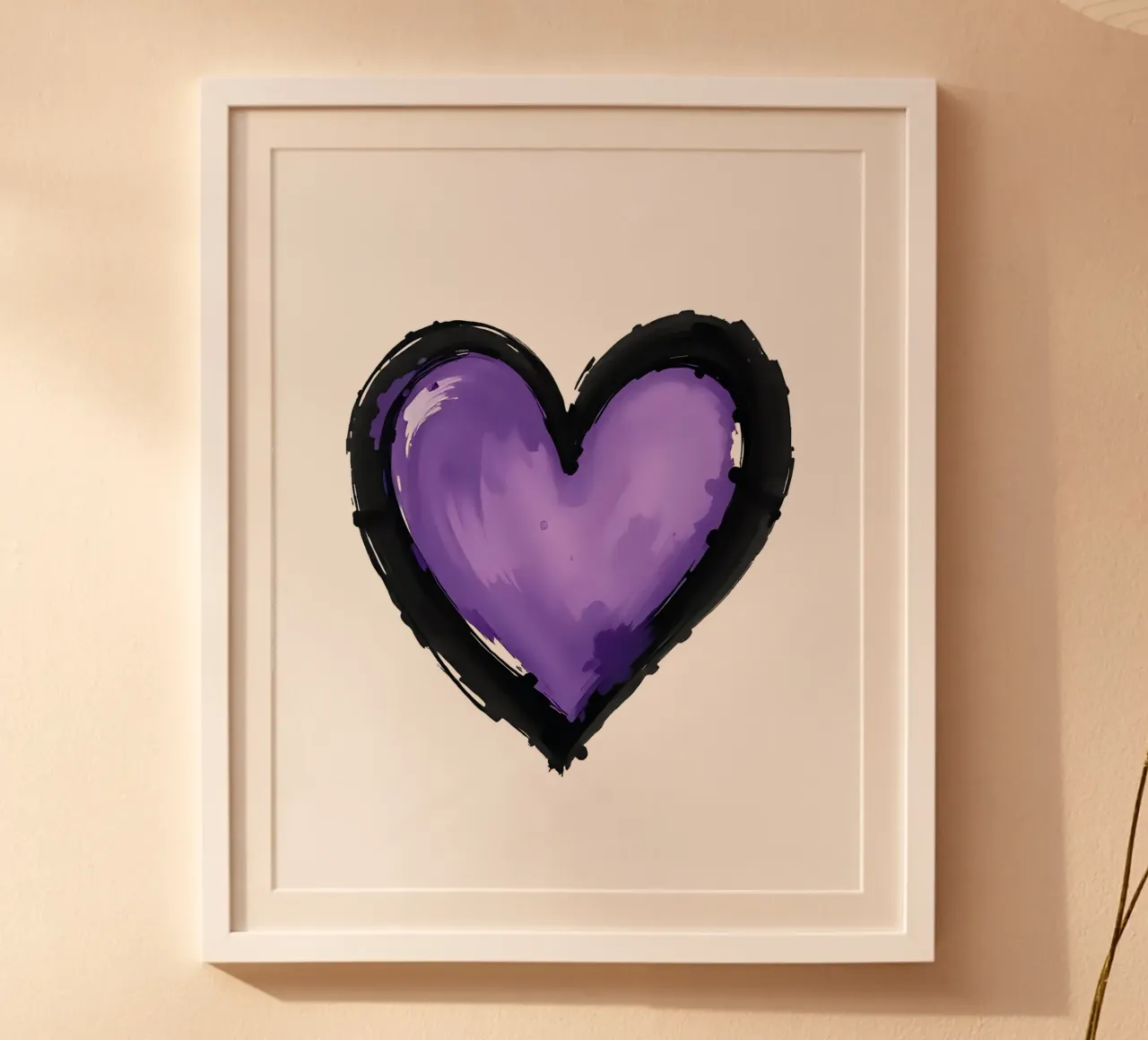 cuore_nero_viola_2a poster da Pink- und LoveArt by LK