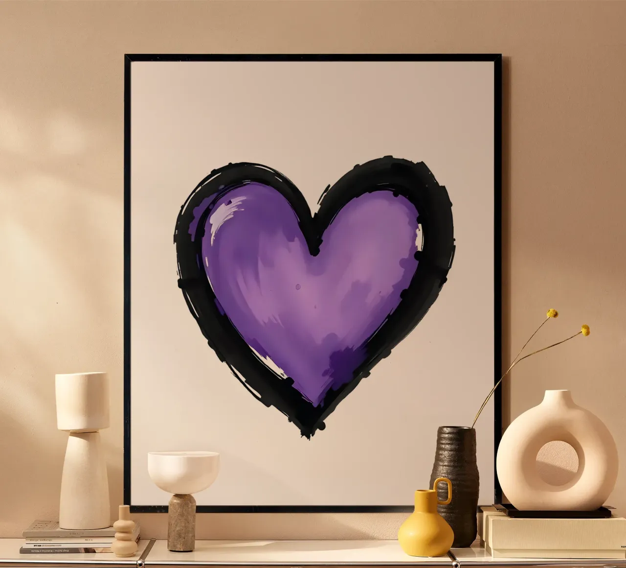 cuore_nero_viola_2a poster da Pink- und LoveArt by LK