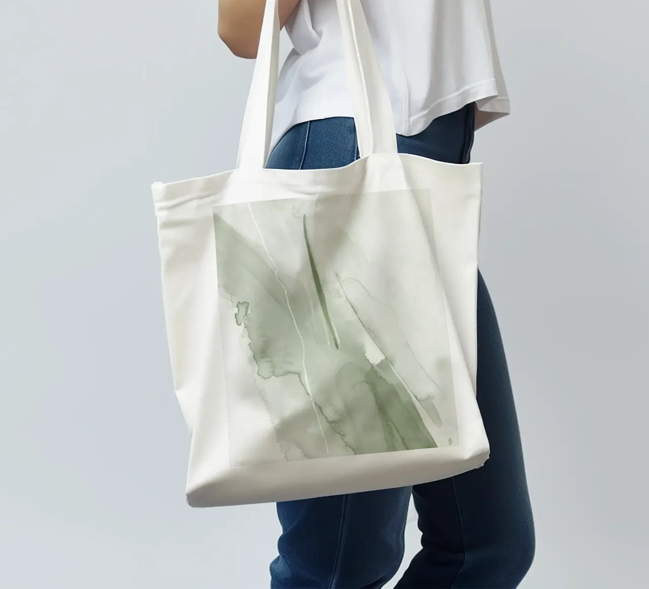 Pennellate di verde 1 borsa in juta da NouveauPrints