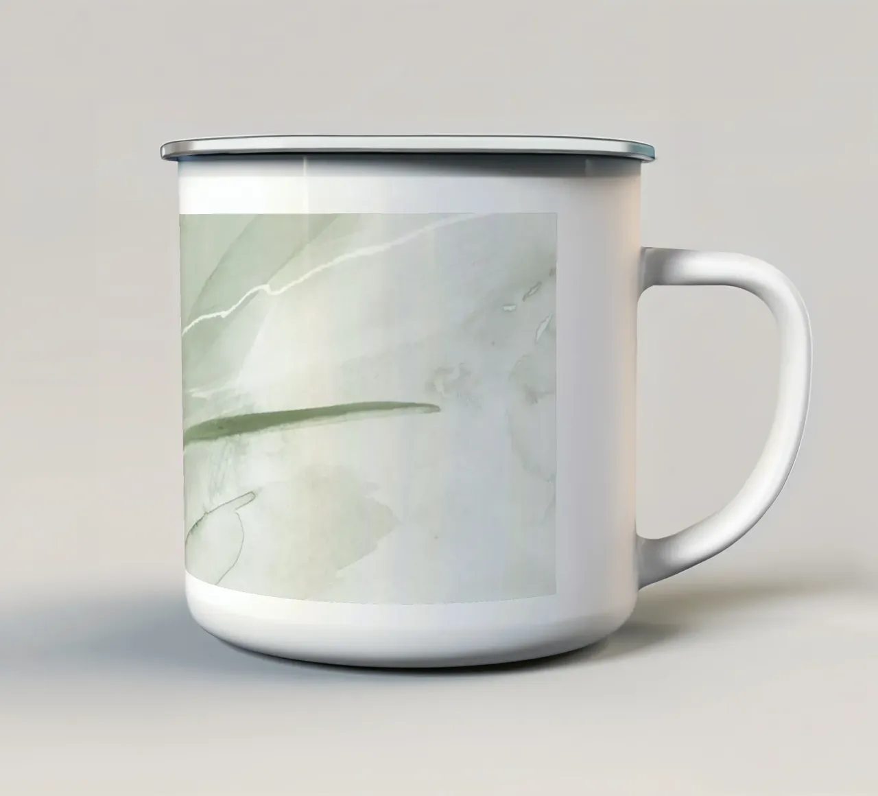 Pennellate di verde 1 tazza in smalto da NouveauPrints
