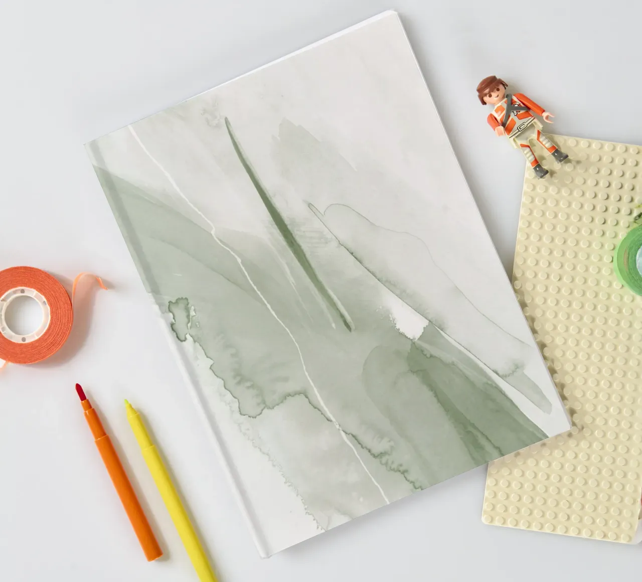 Brush strokes green tones 1 notebook by NouveauPrints