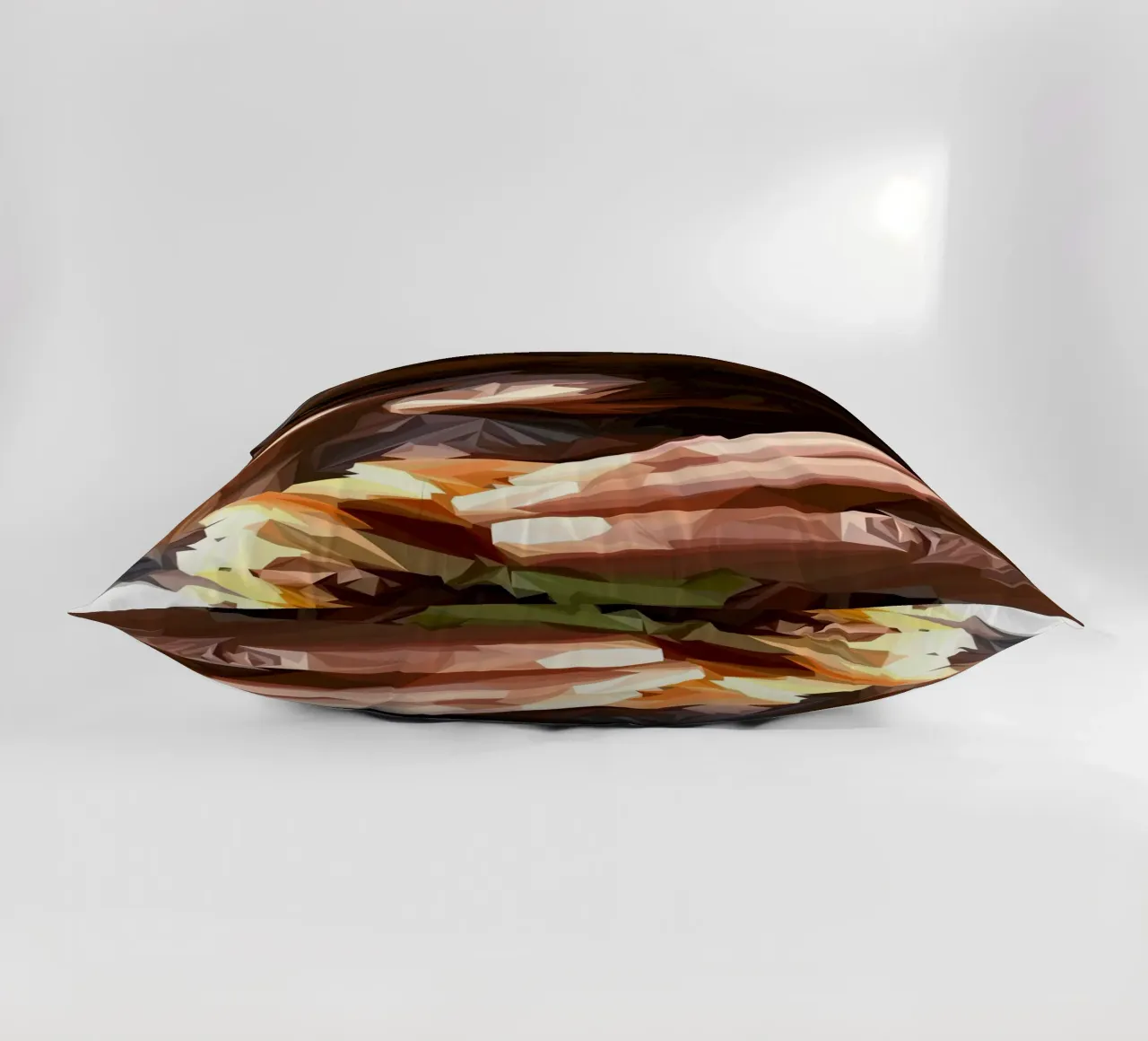 Man eat burger cuscino da Low poly art