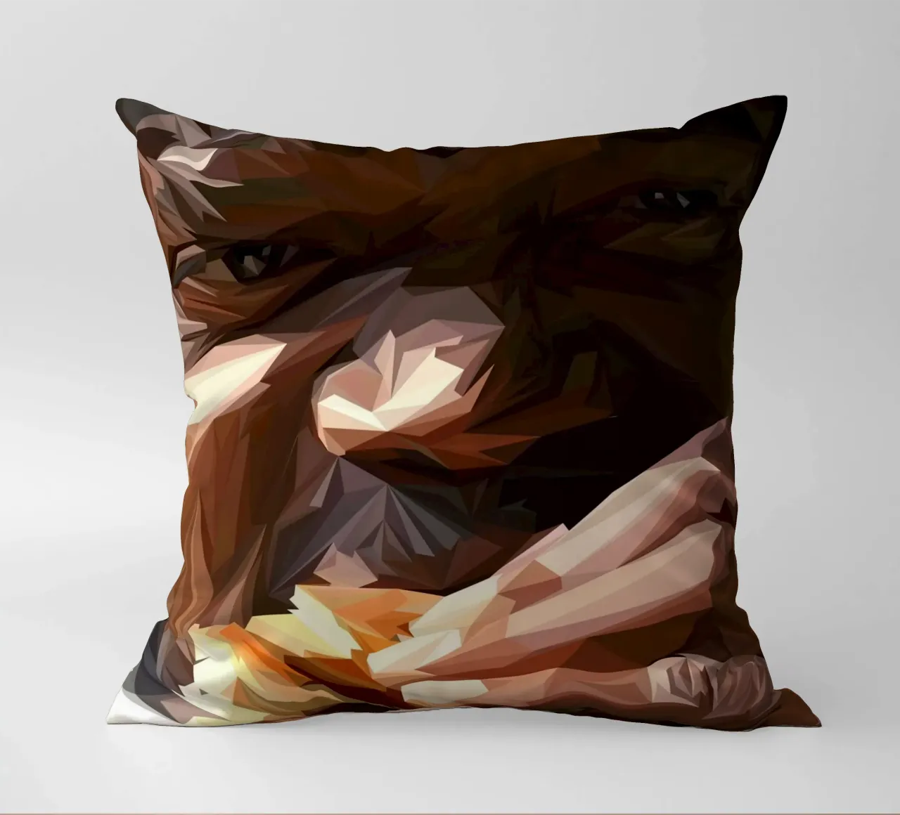 Man eat burger cuscino da Low poly art